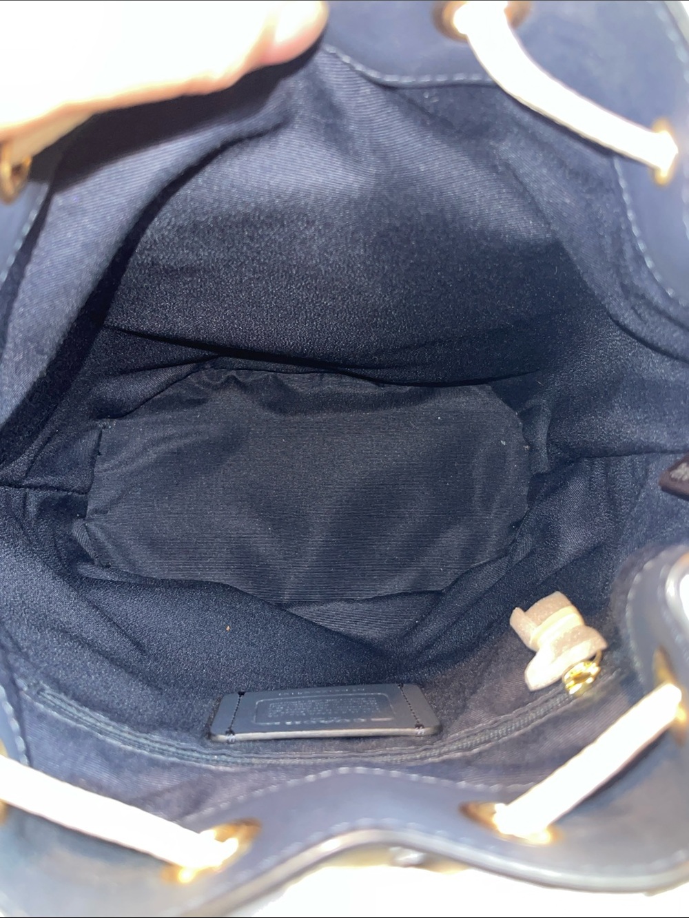 Coach D2132-C4104 Signature Jacquard Mini Bucket Bag Navy Blue & Chalk Leather - Picture 9 of 9